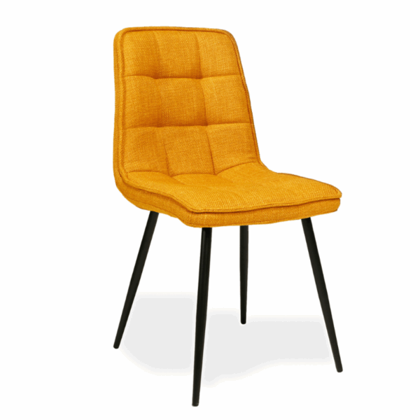 Chaise FOLK - Colorée et cossue grâce a son assise rembourrée et son passe-poil épais.