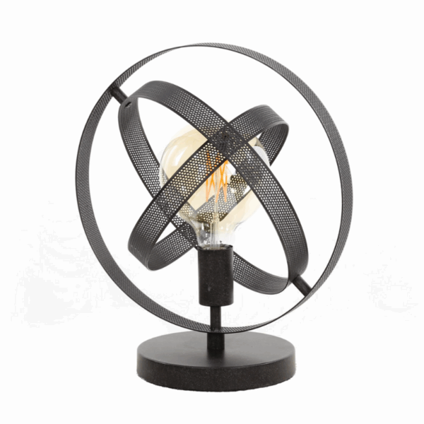 Lampe COSMOS au design industriel en metal noir avec ampoule apparente