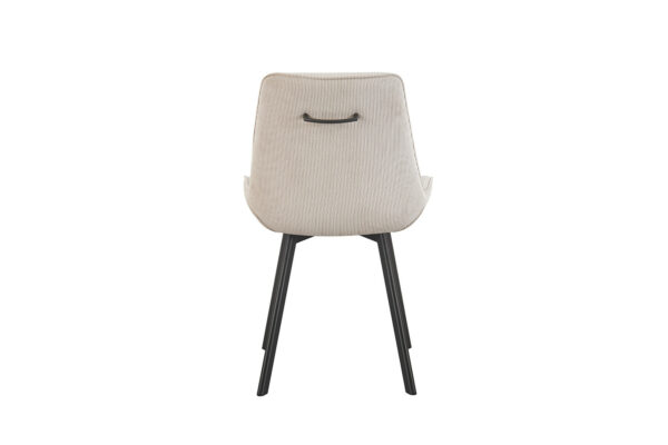 Chaise AMELIE en velours côtelé beige - Bois & Déco