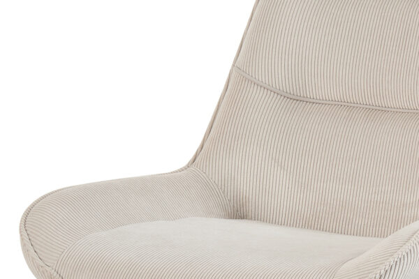 Chaise AMELIE en velours côtelé beige - Bois & Déco