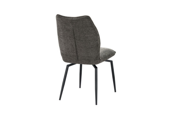 Chaise en tissu pivotante, moderne avec pieds en metal laqué noir
