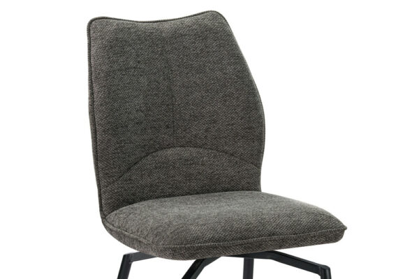 Chaise en tissu pivotante, moderne avec pieds en metal laqué noir