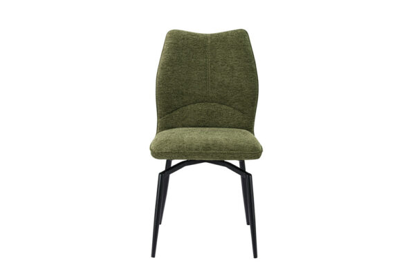 Chaise en tissu pivotante, moderne avec pieds en metal laqué noirv