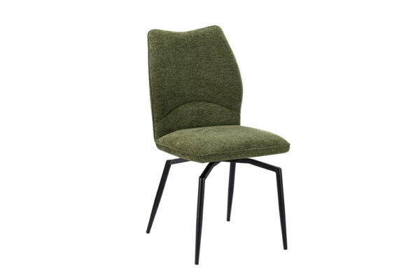 Chaise en tissu pivotante, moderne avec pieds en metal laqué noir