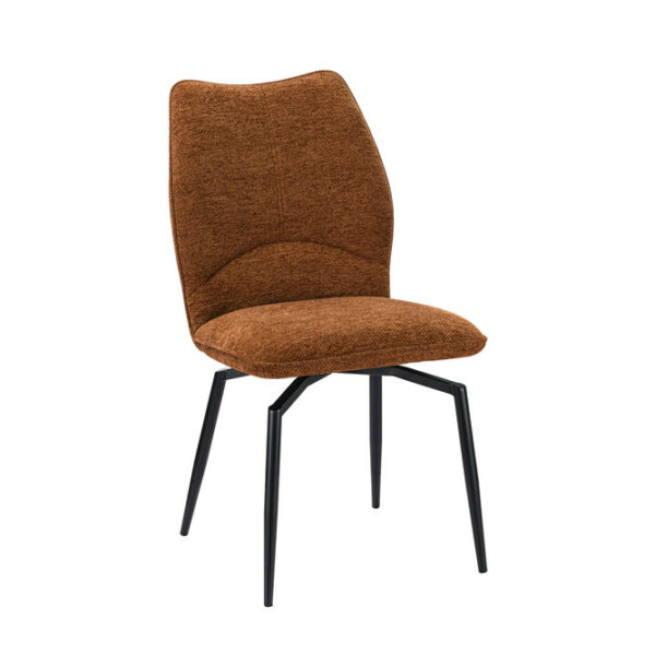 Chaise en tissu pivotante, moderne avec pieds en metal laqué noir