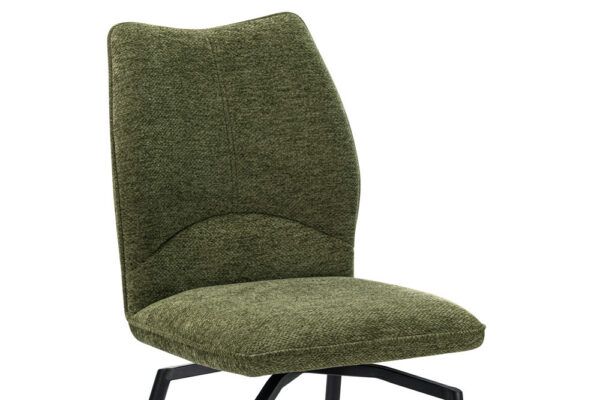 Chaise en tissu pivotante, moderne avec pieds en metal laqué noir