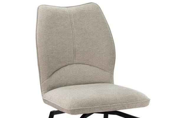 Chaise en tissu pivotante, moderne avec pieds en metal laqué noir