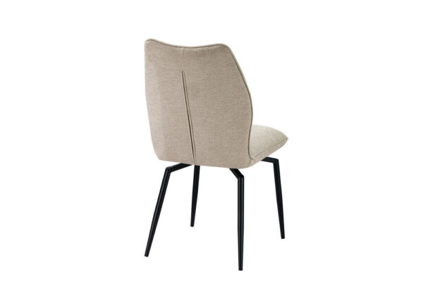 Chaise en tissu pivotante, moderne avec pieds en metal laqué noirChaise en tissu pivotante, moderne avec pieds en metal laqué noir