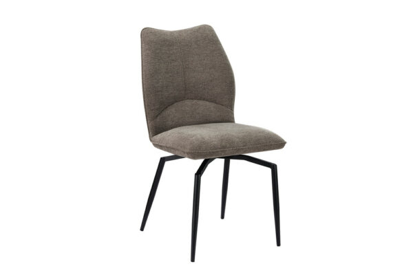 Chaise en tissu pivotante, moderne avec pieds en metal laqué noir