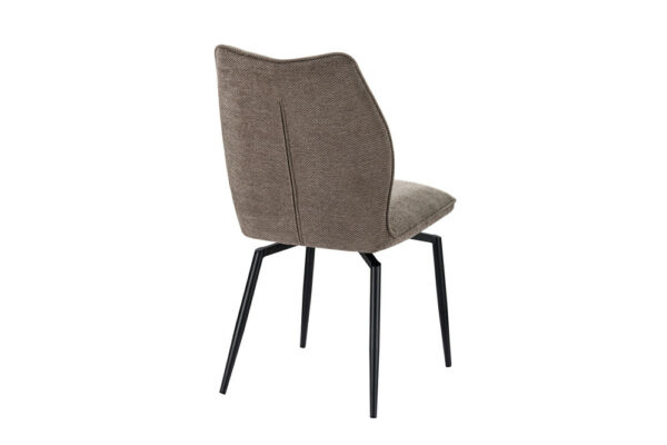Chaise en tissu pivotante, moderne avec pieds en metal laqué noir