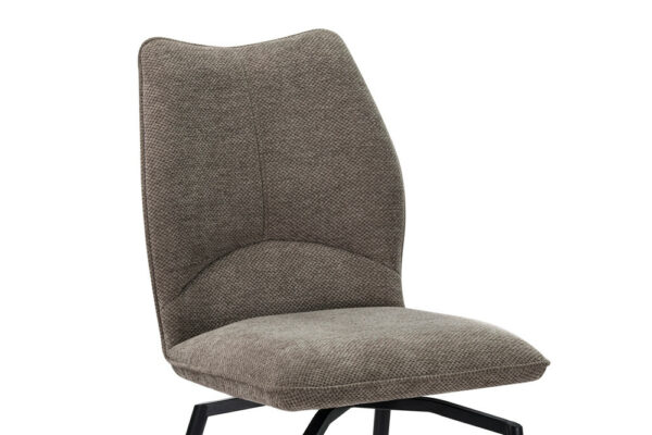 Chaise en tissu pivotante, moderne avec pieds en metal laqué noir