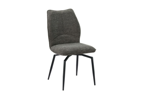 Chaise en tissu pivotante, moderne avec pieds en metal laqué noir