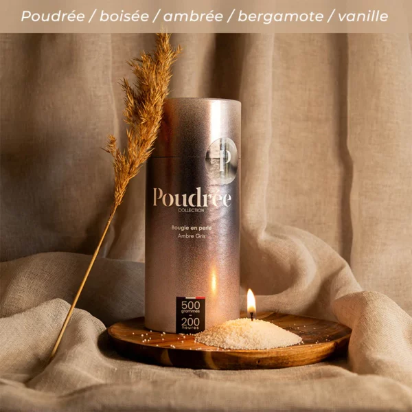 Bougie Poudrée Paris en perles de cire 500 g – idée cadeau déco originale