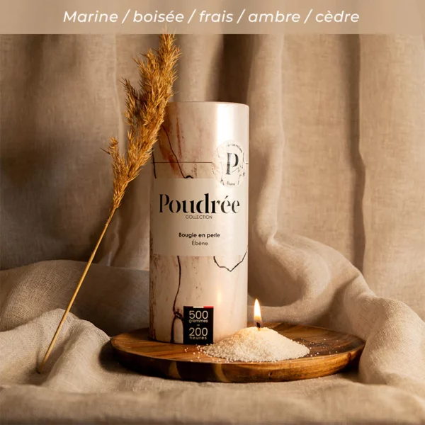 Bougie Poudrée Paris en perles de cire 500 g – idée cadeau déco originale