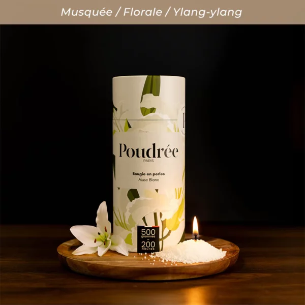 Bougie Poudrée Paris en perles de cire 500 g – idée cadeau déco originale
