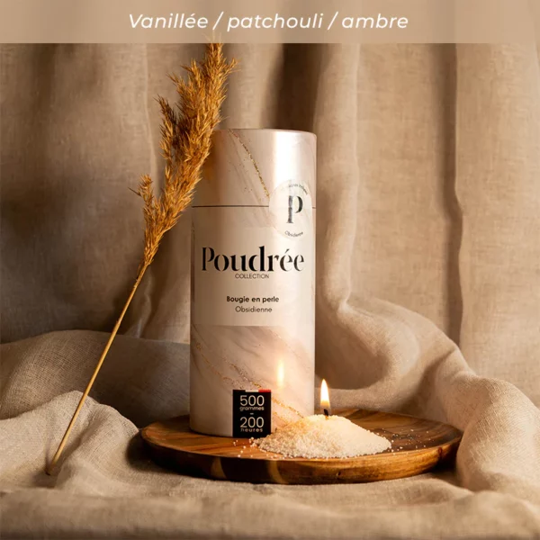 Bougie Poudrée Paris en perles de cire 500 g – idée cadeau déco originale