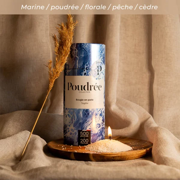 Bougie Poudrée Paris en perles de cire 500 g – idée cadeau déco originale