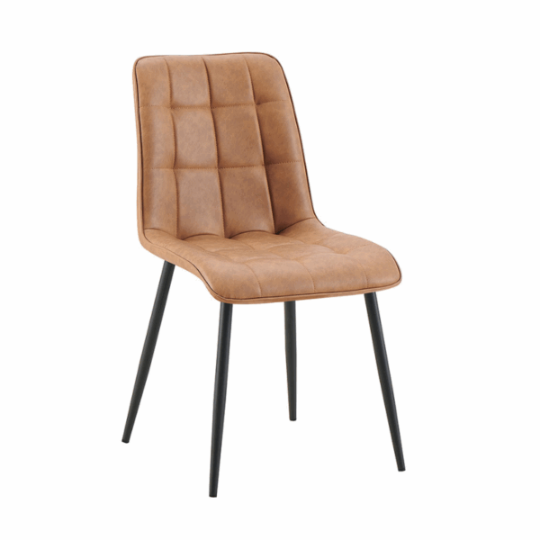 Chaise en PU disponible en trois coloris avec metal noir