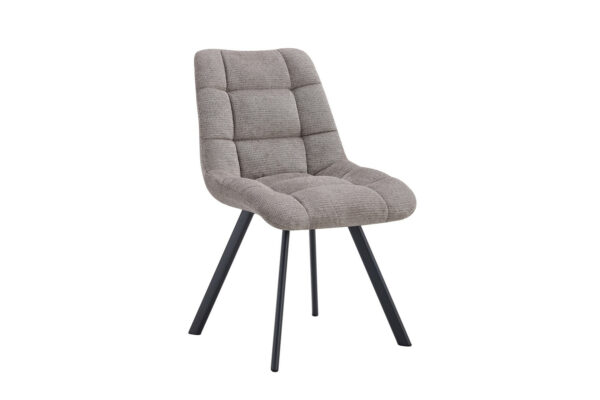 Chaise LIZZY en tissu capitonnée et pieds en métal noir. Déclinée dans 6 coloris