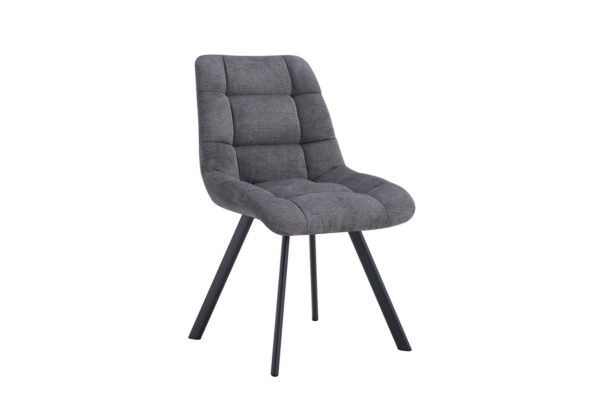 Chaise LIZZY en tissu capitonnée et pieds en métal noir. Déclinée dans 6 coloris