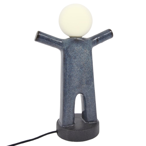 Lampe personnage bleu avec tête ampoule