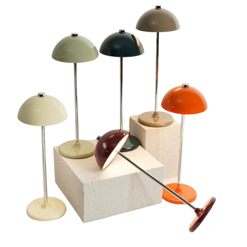 Lampe sans fil rechargeable pas chère avec variateur d'intensité, abat-jour coloris pop