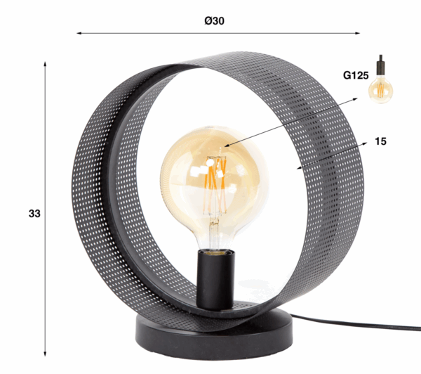 Lampe à poser en métal style industriel avec ampoule a filament apparente