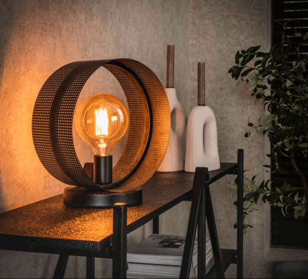 Lampe à poser en métal style industriel avec ampoule a filament apparente