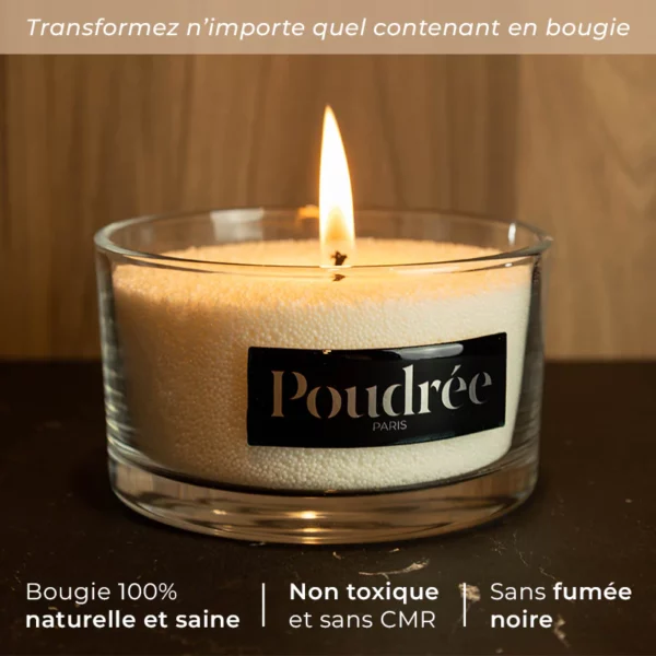 Bougie Poudrée Paris en perles de cire 500 g – idée cadeau déco originale