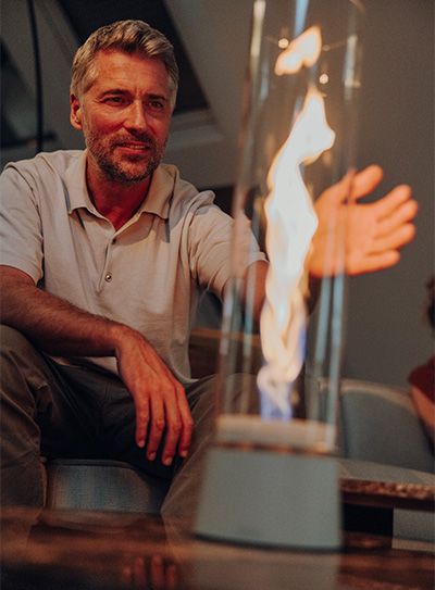 Coffret cadeau cheminée de table höfats SPIN 900 et 1200 chez Bois et Déco