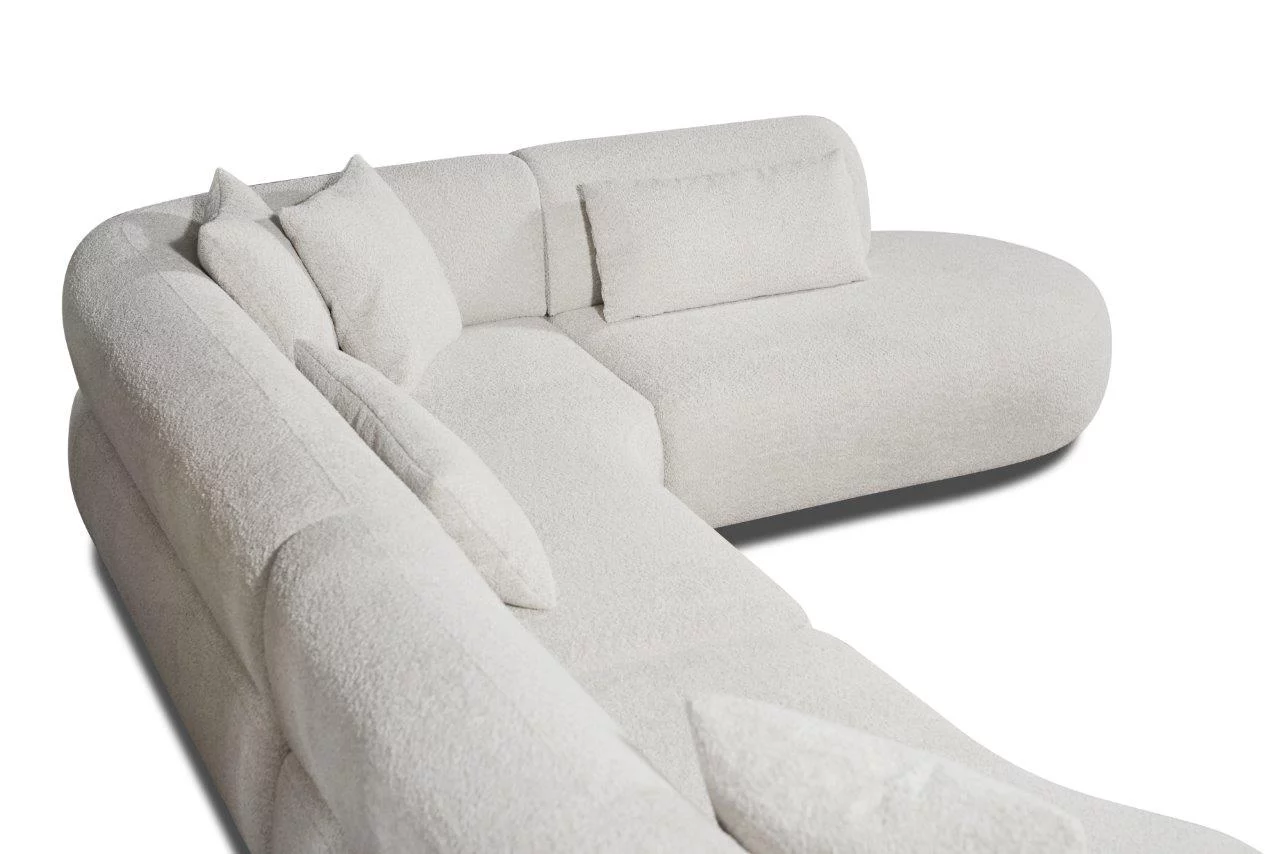 Canapé ANOUK avec terminal arrondi entièrement modulable. Disponibles dans d'autres tissus mais aussi dans d'autres dimensions.v