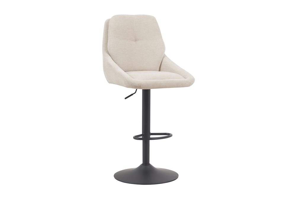 Chaise de bar SABINE réglable en hauteur coloris écru/blanc.