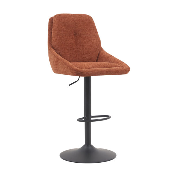 Chaise de bar SABINE réglable en hauteur coloris rouille.