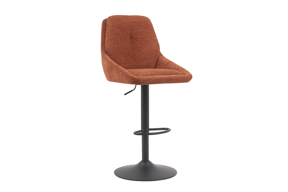 Chaise de bar SABINE réglable en hauteur coloris rouille.