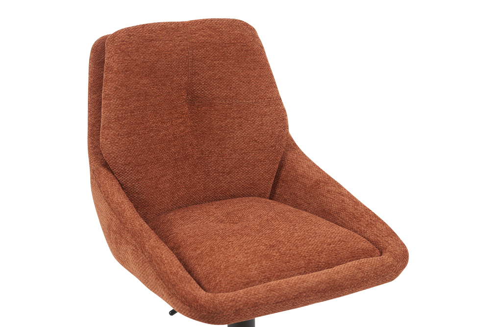 Chaise de bar SABINE réglable en hauteur coloris rouille.