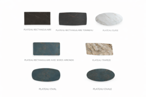 Différentes formes disponibles sur la table VIK en céramique