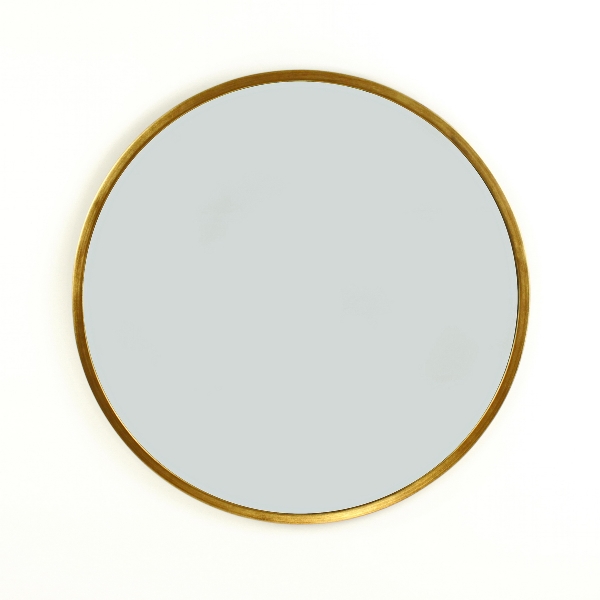 Miroir rond de diamètre 80cm avec bord doré