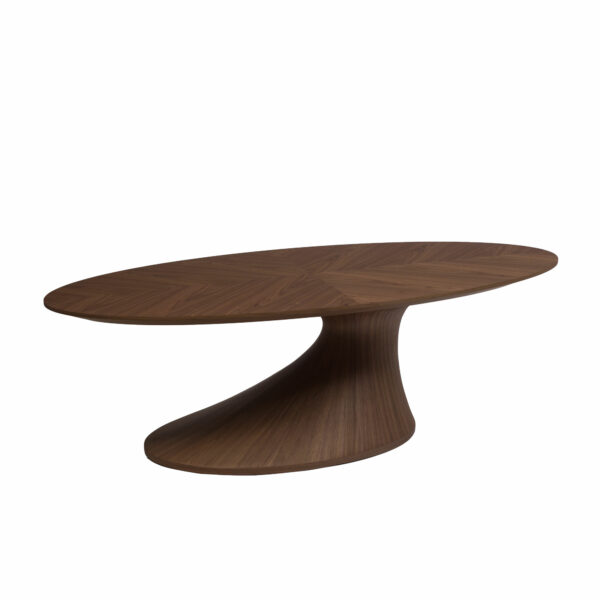 Table basse XL en noyer avec pied design