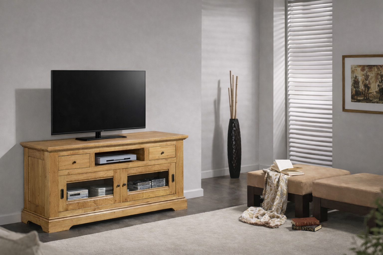 Salle à manger HONFLEUR fabriqué en 100% chêne massif. Teinte au choix. Large choix de meubles.