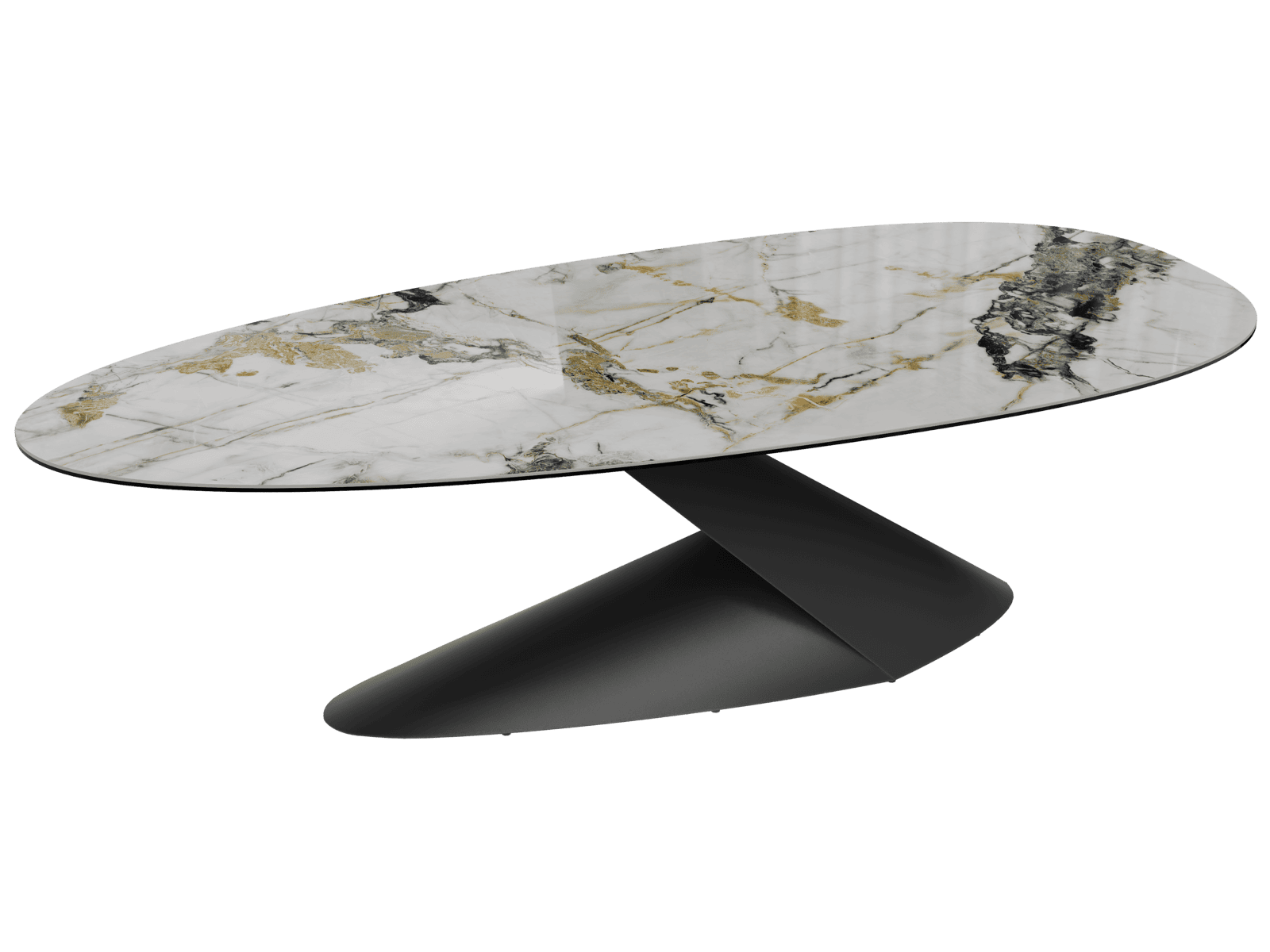 PROXIMA, une tablee en céramique au design organique fabriquée par AKANTE. Plusieurs céramiques au choix.