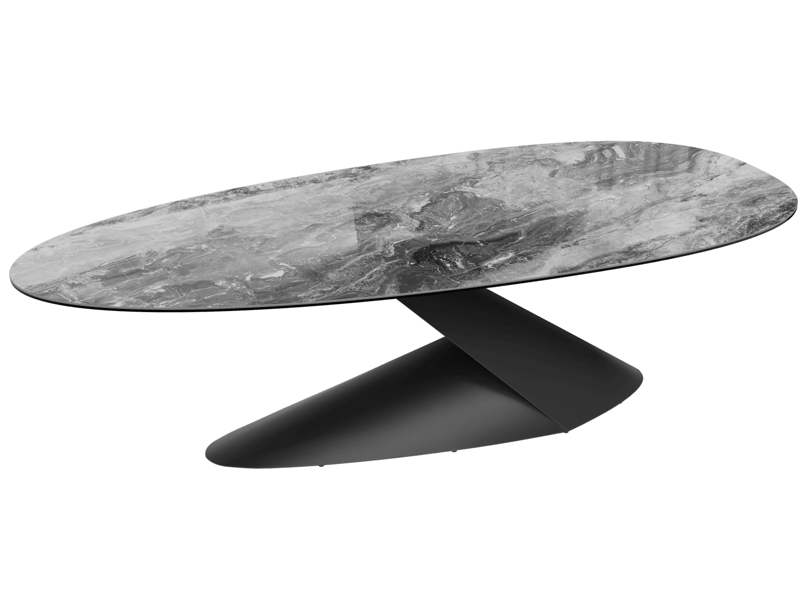 PROXIMA, une tablee en céramique au design organique fabriquée par AKANTE. Plusieurs céramiques au choix.