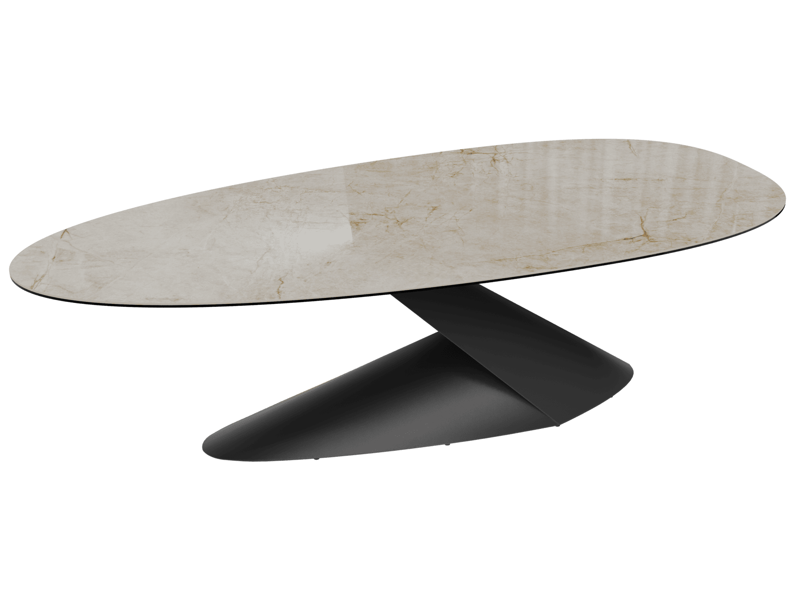 PROXIMA, une tablee en céramique au design organique fabriquée par AKANTE. Plusieurs céramiques au choix.