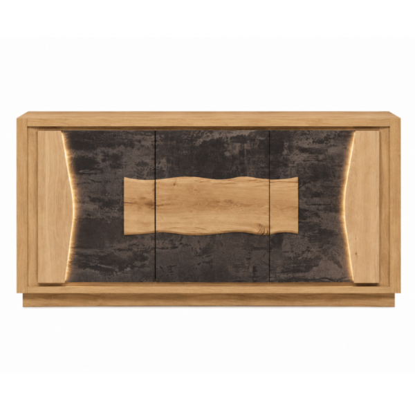 Bahut 3 portes CORTO en chêne et céramique / dekton.