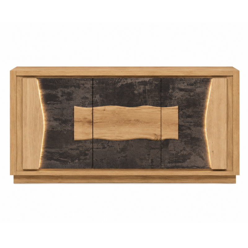 Bahut 3 portes CORTO en chêne et céramique / dekton.