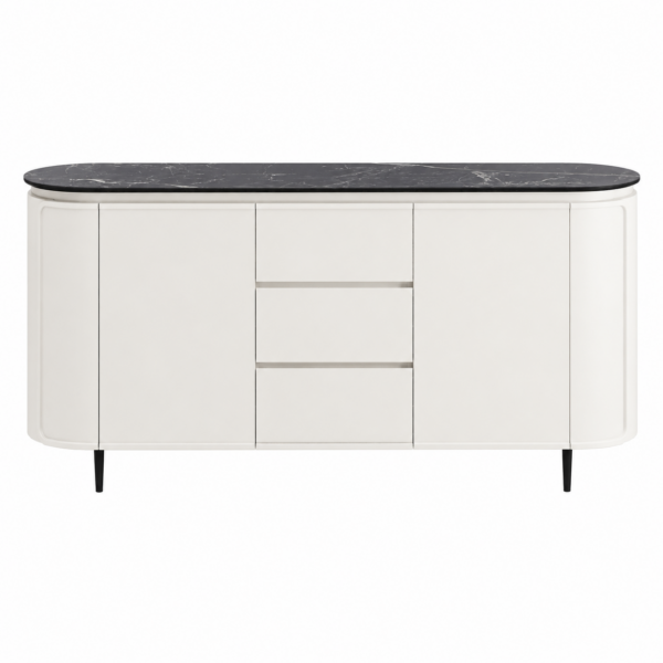 Enfilade OHIO laqué gris anthracite ou creme, avec un large choix de céramique pour le dessus