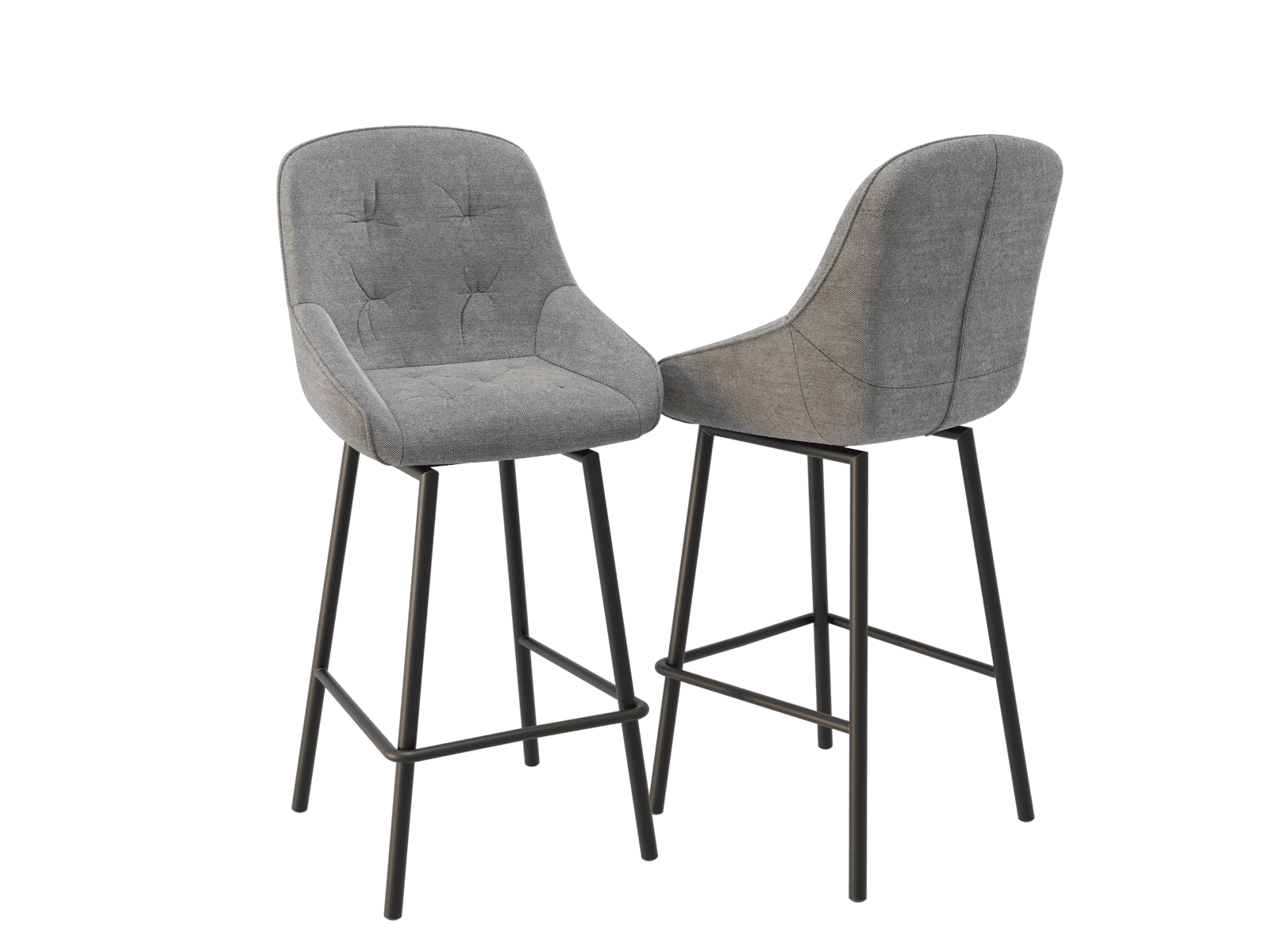 Tabouret de bar gris disponibles en hauteur d'assise 65cm et 75 cm et dans plusieurs coloris.