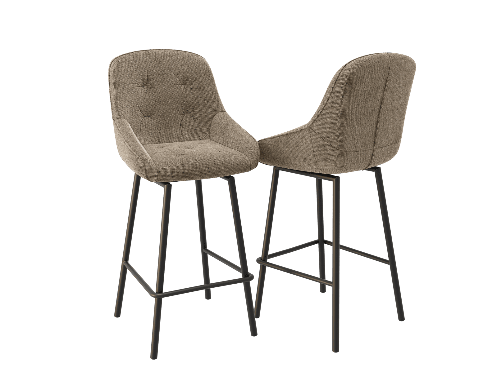 Tabouret de bar beige disponibles en hauteur d'assise 65cm et 75 cm et dans plusieurs coloris.