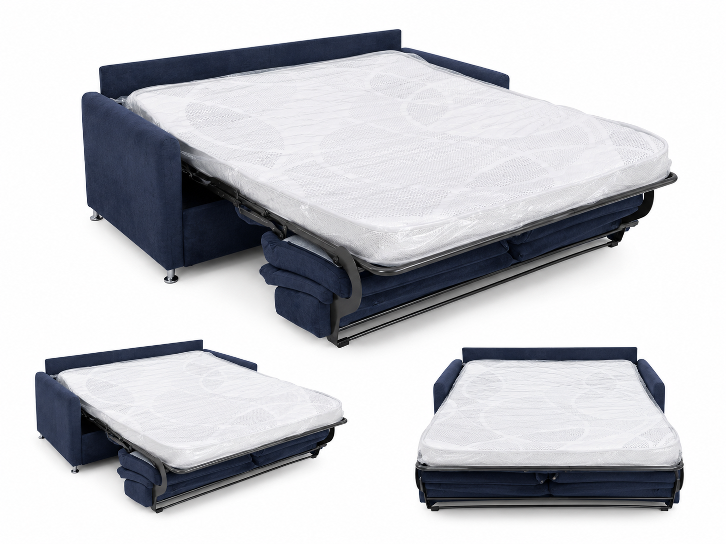 Canapé convertible JERRY avec un matelas de 140 x 200 x 17 cm. Disponible très rapidement, et dans plusieurs tissus.